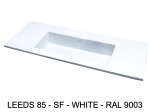 Plan vasque lavabo sur mesure : L 100 à 201 x P 40 à 51 cm, finition lisse mate, 10 couleurs au choix, Anti bactérien, résine Akrytan® teinté dans la masse, Livraison Offerte.